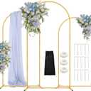 Wedding Arch Backdrop Stand, 6FT, 5FT, 4FT Set of 3 Metal Gold Balloon Arch kit Stand for Ceremony Baby Shower Birthday Bridal Party Event Background Decoration, Garden Climbing Plant Fram