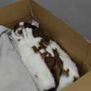 Bedfolks Waterproof Dog Crate Bed, Plush Dog Bed with Removable Washable Cover, Faux Fur Dog Crate Pad for XXL Dogs, Fluffy Dog Kennel Bed 47"x29", Cow Print