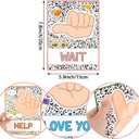 2 x 12 Pcs Classroom Hand Signal Cards Signal with Glue Dots Composition Notebook Signals Posters for Teachers Students Visual Cues Decoration, School Kindergarten Bulletin Board Nonverbally Communicate Supplies, 5.9 x 7.8 inches