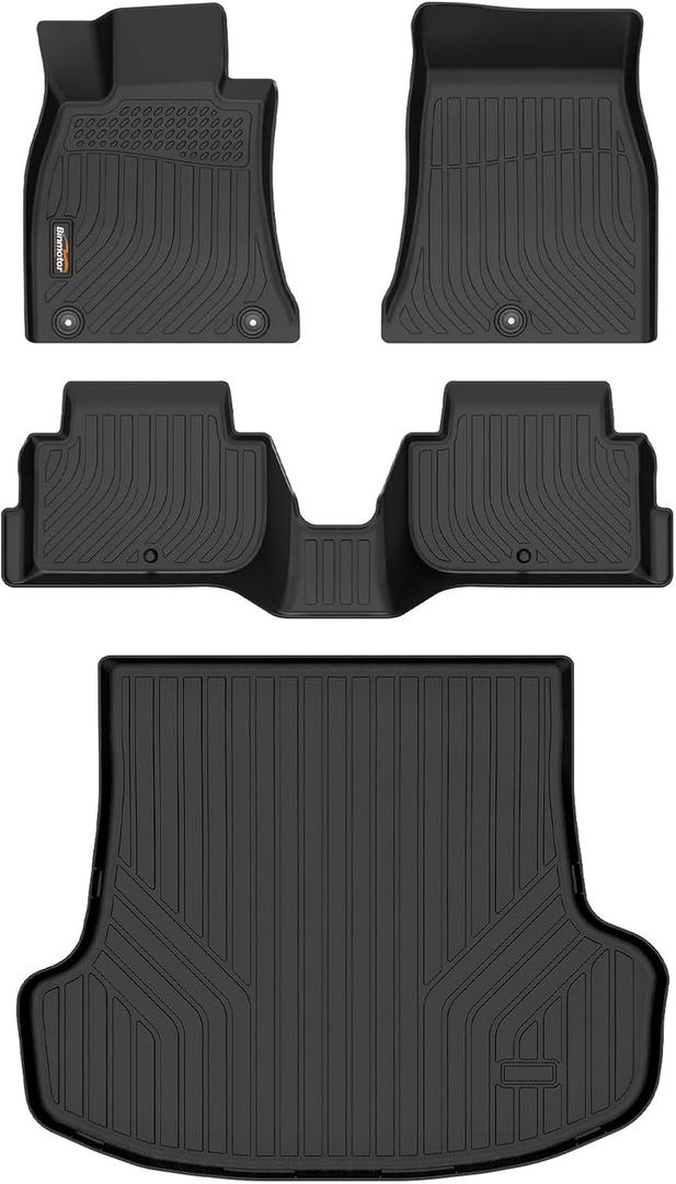 Binmotor-Floor Mats & Cargo Liner for Kia Stinger RWD 2018-2024, All Weather Car Mats TPE Rubber Liners for Kia Stinger RWD Accessories Mats Trunk Mat-Black