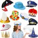 10 Assorted Funny Costume Hats, Crazy Party Hats, Silly Hats For Adults Teens, Novelty Cosplay Hat, Photo Booth Props Hat Dress Up Costume Accessories