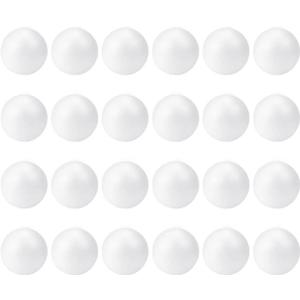 TFARC FOAM 3 Inch Craft Foam Balls 24-Pack, Polystyrene Balls for DIY Crafts School Supplies Decorations(White)