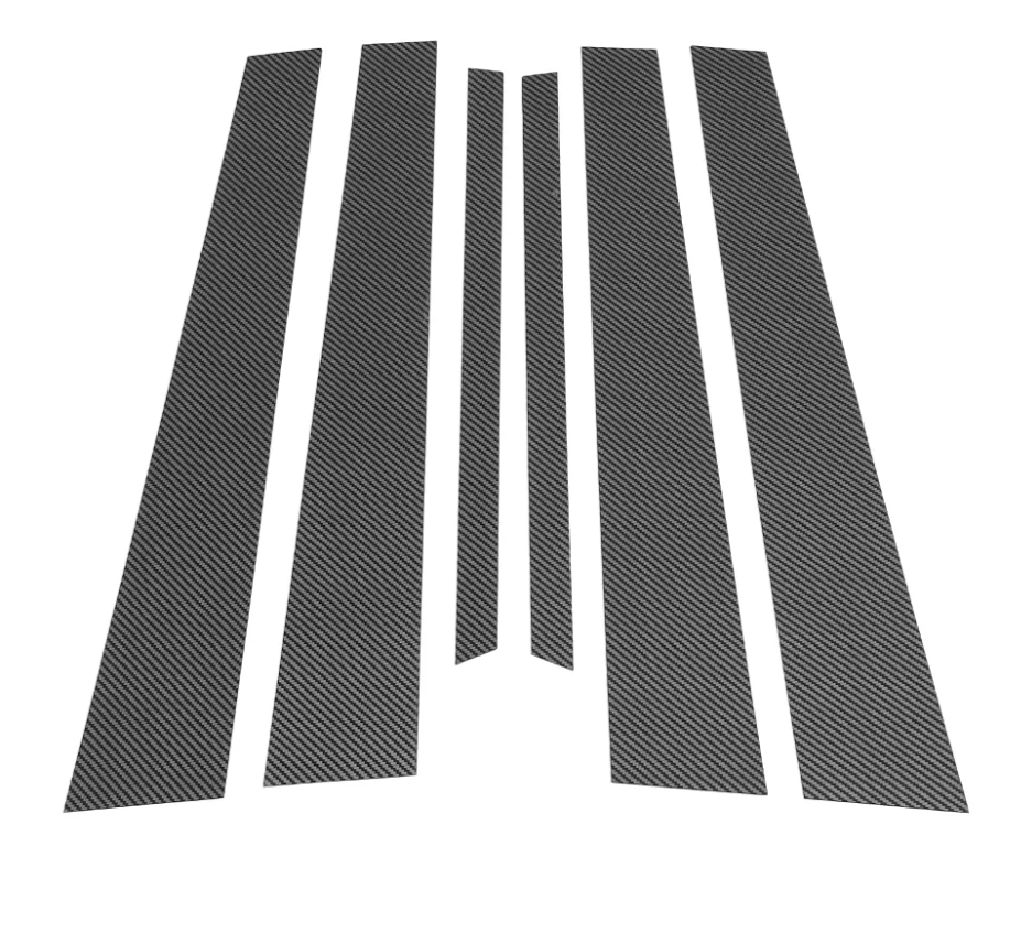 Motoforti Door Pillar Window Trim Anti Scratch Sticker Pillar Posts Door Outer Exterior Cover for Lexus LS 2001-2006 Black Carbon Fiber Pattern