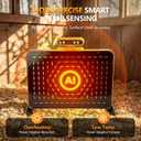 Smart Brooder Plate with Temperature Display & Adjustable Height, 11 x 15 Inch Chick Heat Plate for 20 Chicks, Memory Function and Overheat Protection for Safety, Anti-Roost Design