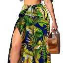 Elegant Two Piece Maxi Dress for Women Vacation Sexy Off Shoulder Top Side Slit Long Skirt Swimsuit Cover Ups Sets Beach Party with Drawstring(Medium)