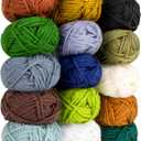 15 Pack x 20g Acrylic Yarn - Soft Knitting Yarn for Crocheting for Crafts Skeins for Crocheting DIY Bulk for Handicraft Knitting Scarves Ideal Gift for Beginners and Adults (VINTAGE STYLE)