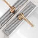 Faucet Mat for Kitchen Sink - Diatomaceous Earth Faucet Splash Guard, Fast Drying Sink Protector - Water Absorbing Stone for Bathroom Sink (Grey, 20'' x 3.9'') (Gray)