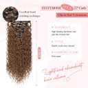 FLUFYMOOZ 9PCS Clip in Hair Extensions 22 Inch Curly Hair Extension Long Soft Synthetic Hairpieces for Women (Chestnut Brown)
