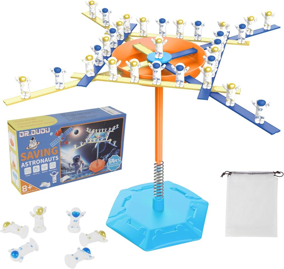 DR.DUDU Astronaut Balance Board Game for Kids and Adults, Family Tabletop Swing Stack Balancing Game Tree Toys for 2 Players, Christmas and Birthday Party Gifts