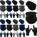 2 x Eurzom 36 Pcs Winter Ear Warmer Headband Warmer Fleece Neck Gaiter Touch Screen Knit Gloves Set Earmuffs Face Mask Scarf Full Finger Gloves for Men Women Cold Weather Ski Running Cycling