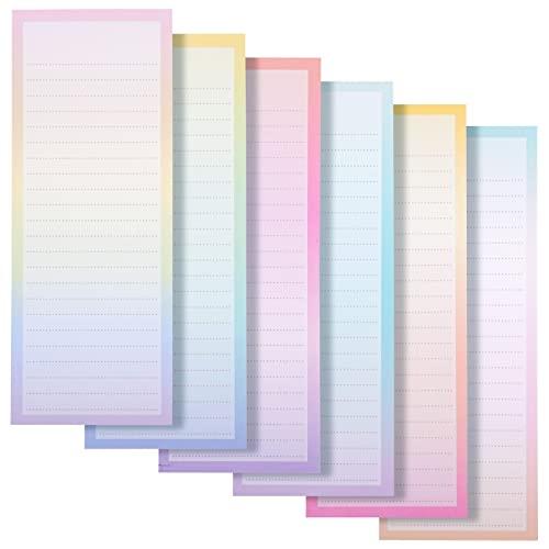 5Pack Magnetic Notepads for Refrigerator, Grocery, Shopping, To Do Lists, 3.5x9 inch Pastel Rainbow Gradient Note Pads (60 Sheets Each) 5Pack Magnetic Notepads for Refrigerator, Grocery, Shopping, To Do Lists, 3.5x9 inch Pastel Rainbow Gradient Note Pads (60 Sheets Each)