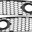 X AUTOHAUX Pair Front Fog Light Mesh Grille Cover for Audi A5 S-Line 08-12