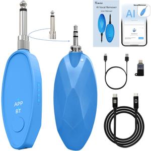 Kmise Multi Function Vocal Remover, Wireless Connectivity, Extract Instrumentals from Songs, Karaoke, Music Editing, Portable Vocal Processor with USB Charging & OTG Recording Cable