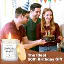 50th Birthday Candles for Her Him, Funny 50th Birthday Decorations for Women & Men, Handmade Lavender Scented Soy Wax Candle for Mom, Dad, Friend, Sister, Wife, Husband, 9oz