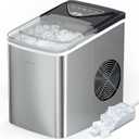 Silonn Ice Makers Countertop, 9 Cubes Ready in 6 Mins, 26lbs in 24Hrs, Self-Cleaning Ice Machine with Ice Scoop and Basket, 2 Sizes of Bullet Ice for Home Kitchen Office Bar Party