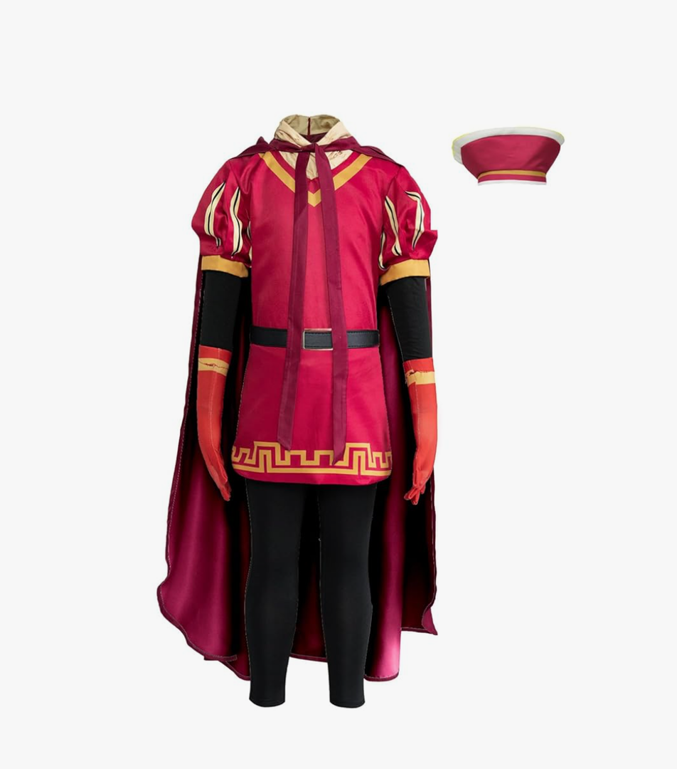 Uisozsfeb Men & Kids Classic Role Lord Costume Halloween Cosplay Red Cloak Top Costumes Robe Cape XXL