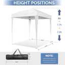 VINGLI 6.5x6.5 Pop Up Canopy Tent with Sidewalls, Outdoor Gazebo Canopy Tent, Patio Event Tents Outdoor Event Shelter for Parties (White)