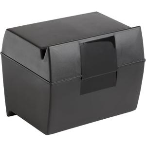 Oxford Plastic Index Card Box, 5 x 8 Inches, 500 Card Capacity, Black (01581)