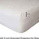 Kingnex Waterproof Split Top Cal King Mattress Protector for Adjustable Bed | Fitted Cover for 28-30 Upper Flex Head 72x84 California King Bed, Noiseless, Soft Bamboo Viscose Terry Surface, Split Top Cal King - 28-30 from Head