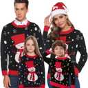 Marvmys Family Matching Christmas Sweater Round Neck Snowman Ugly Knitted Sweater Pullover for Men Women (XX-Large)