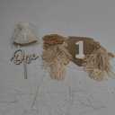 1st Birthday Decorations Boys High Chair Banner With One Cake Topper Brown Conical Hat For First Party