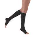 JOBST Relief Knee High Graduated Compression Socks 20-30mmHg - Comfortable Unisex Design - Open Toe, Black, Large