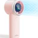 WHATOOK Portable Handheld Turbo Fan, 5 Speeds Mini Personal Fan with 4000mAh Rechargeable Battery, Small Pocket Fan for Travel Essentials, Beach, Office, Gifts for Women Men - Light pink