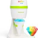 Nostalgia Snow Cone Machine With 1 Reusable Plastic Cup & Dual Ice Molds Retro Table-Top Shaved Ice Maker with Stainless Steel Blades for Fluffy Ice- Slushie Machine for Fun Gatherings- White & Green