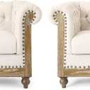 Christopher Knight Home VOLL Club Chair, Beige + Dark Brown