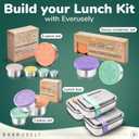 Everusely - Bento Box - Green, 27oz / 0.8 L - Stainless Steel Lunch Box with Leakproof Condiment Container - 3 Compartment Snack Organizer for On the Go Meals - Freezer & Dishwasher Safe