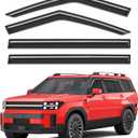 Outside-Mount Window Rain Guards Fit for 2024 2025 2026 Hyundai Santa Fe, Extra Durable Window Visors Wind Deflector Dark Smoke Vent Shades Car Tape-on 4-pcs with Thicker