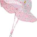 Baby Girls Sun Hat Cute Flower Toddler Summer Outdoor Infant Beach Wide Brim Flowers and tie dye (6-24 Months, Colorful Flower)
