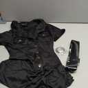 Leg Avenue Women's 6 Pc Dirty Cop Costume With Dress, Hat, Gloves, Belt, Tie, Toy Walkie Talkie (Black)