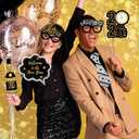 30Pcs New Year's Eve Photo Booth Props with Stick, 2026 NYE Theme Selfie Props, NY Party Supplies, Photography Backdrop Decorations Kit