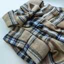 Soft Casual Dog Plaid Shirt,Gentle Dog Western Shirt Pet Clothes, Dog Cotton Shirt with Bow Tie for Wedding,Christmas Costumes (Medium, Dark Khaki)