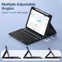 Wenlaty for iPad (A16) 11th/10th Generation Case with Keyboard - Detachable Wireless, Thin & Light Folio Keyboard Cover with Pencil Holder, for iPad 11-inch 11th 2025/10.9-inch 10th 2022, Black