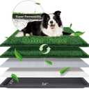 HQ4US 4LEGS Dog Grass Pad with Tray Large 3423, Dog Litter Box with Odor Free Artificial Grass Pee Pads for Dogs Potty Tray with Hemmed Edge, Realistic for Indoor Balcony
