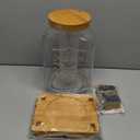 2 Gallon Drink Dispenser with Stand Glass Beverage Dispenser With Wood Stand, 18/8 Stainless Steel Spigot and Labels Large Water Drink Dispensers for Parties, Lemonade, Juice, Tea