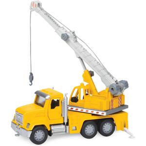 Driven by Battat  7-Inch Crane Truck Toy with Lights & Sounds, Movable Parts, Construction Vehicle for Boys & Girls, Durable Design, Realistic Details, 3+ Years Toy for Kids