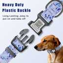 4 x Dog Collar for Large Dogs,Dog Collar with QR Code Name Tag,Soft Polyester Material, Adjustable Pet ID Tag Collar (Blue Wave, Large)