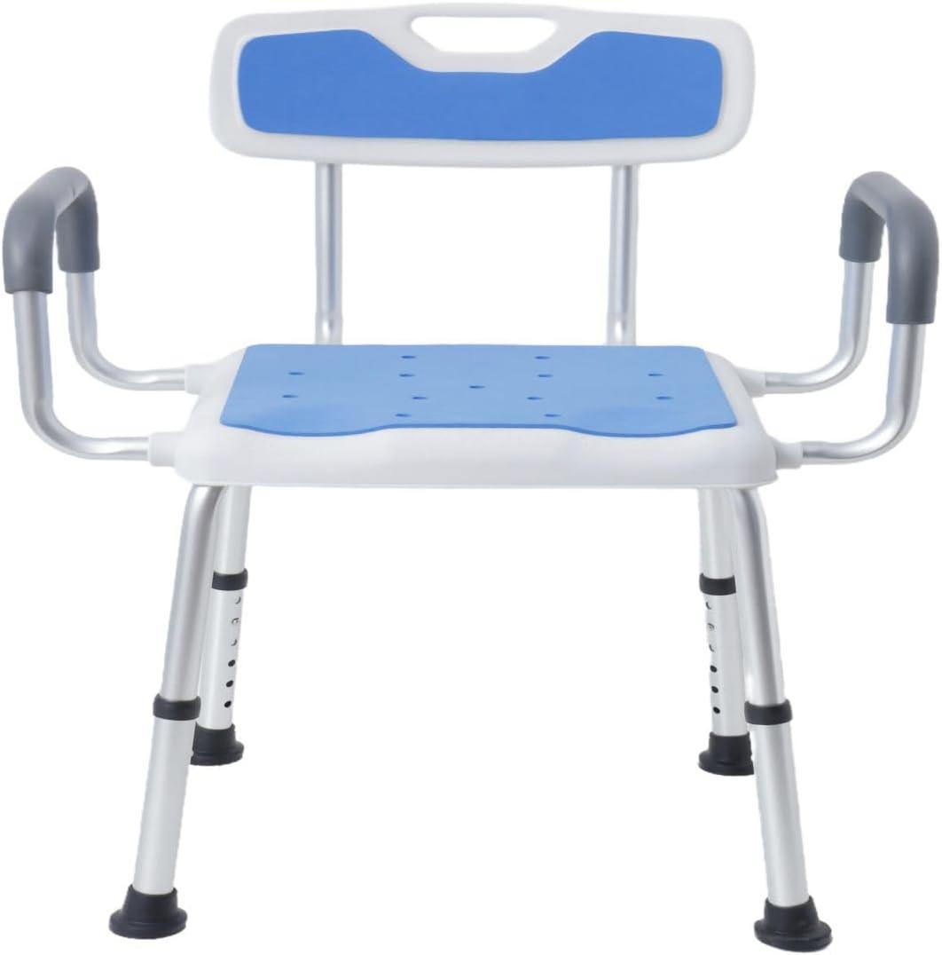 King Mills Plus Size Extra Wide Shower Chair for Elderly and Disabled with Anti-Slip Pads, Silla para Bao Adulto Mayor, Ideal for Seniors, Big & Tall Person. 150kg Weight Capacity.