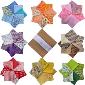 56 Pcs Precut Fabric Squares 10x10 inch, Cute Rustic Patterned Fabric Multicolor 100% Cotton Quilting Squares Bundles for Patchwork Sewing Crafts