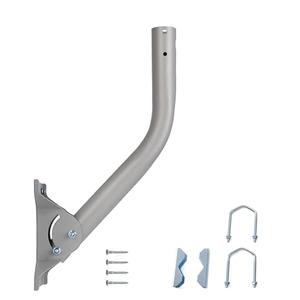 Heavy Duty Universal Adjustable Antenna Mount Pole(OD 1 11/16", Length 17 1/4"), Pole Mounting Bracket for Wall Eave Roof, Compatible with Antenna, Weather Station and WiFi Extender, with U-Bolt Kit