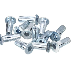 M5 Multi-Grip Rivet Nuts, 8 pcs Pre-Bulbed Shank Flat Head Threaded Insert Nut Carbon Steel Plus Nuts Construction Fasteners for Industrial