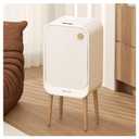 Bathroom Trash Can with Lid - Motion Sensor Smart Garbage Bin with Toilet Brush, 2 Gallon / 7L Small Automatic Trash Can, Odor-Control for Bathroom (White with Leg)