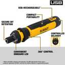 DEWALT Cordless Screwdriver, 4V USB Rechargeable Electric Screwdriver with 12 pcs Screwdriver Bit Set, LED Light, FLEXDRIVE Control, Compact, Ergonomic (DWHT66719)
