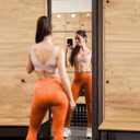 Delma Frameless Mirror Tiles 22"x22"x4 Pcs Wall Mounted, Shatter Resistant Full Length Tempered Glass Panels for Home Gym Bathroom Bedroom & Living Room Decor