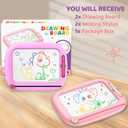Toddler Toys for 1-3 Year Old Girls, 2 Pack Magnetic Drawing Board, Learning & Educational Magna Doodle Pad for Toddler, Christmas Birthday Gift for 1 2 3 Year Old Baby Kids