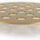 4-1/4 Inch Screw-in Round Floor Drain Cover Replacement Shower Drainer Grates (Brushed Golden)
