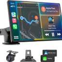 2026 Enhanced Carplay Screen for Car - 7" HD Portable Carplay & Android Auto with Bluetooth, HD Backup Camera, GPS Navigation, Siri, FM Radio, AUX, and Mirror Link Compatible with All Vehicles